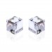 E066 Swarovski Crystal 6mm Cube Earrings Surgical Steel Post 1020057Clear Crystal- No Packaging